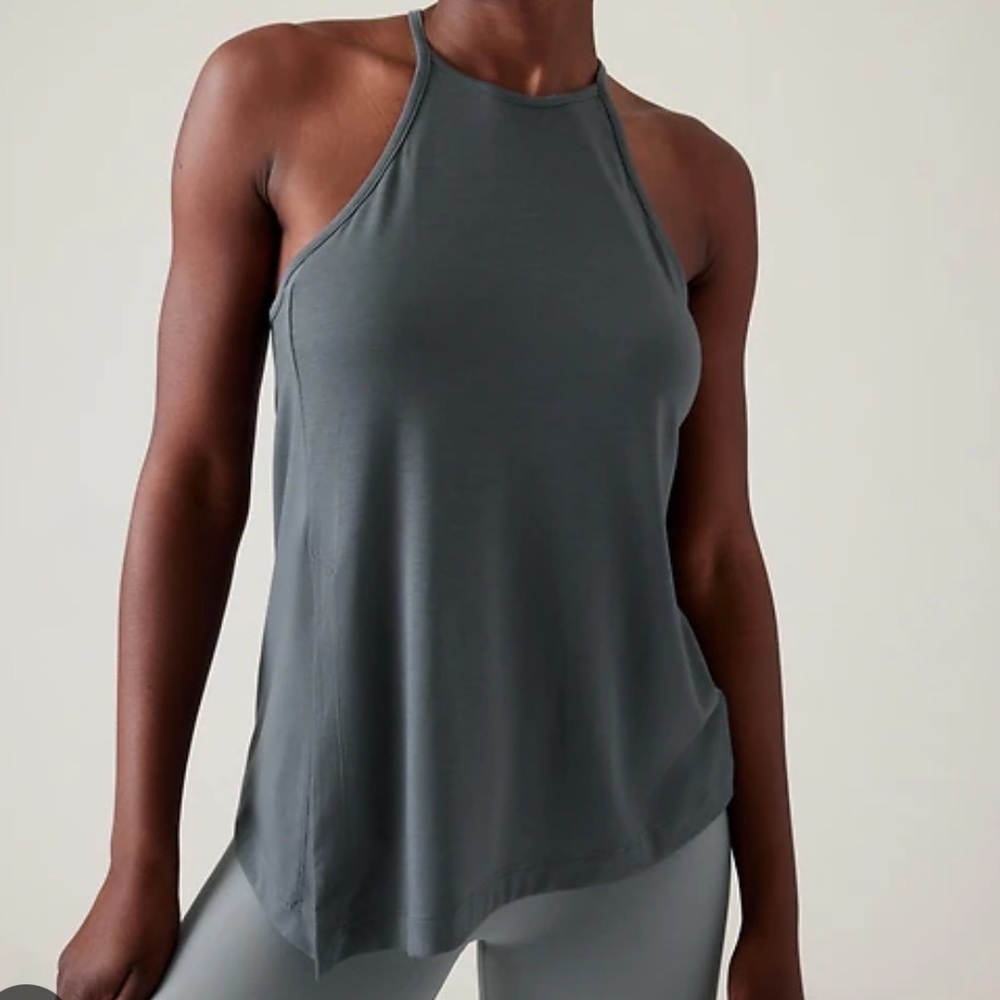 Athleta women’s yoga explore tank granite blue grey modal blend size M medium